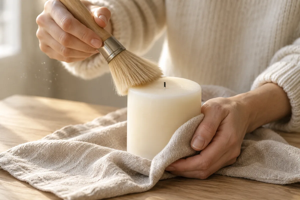 Nettoyer une bougie décorative : poussière, suie, cire